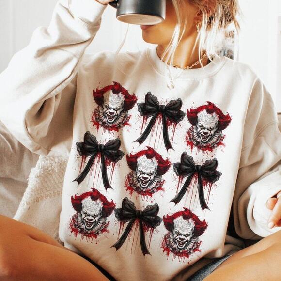 Other - Halloween Bundle Coquette Bow Halloween Horror Movies Pennywise Sweatshirt